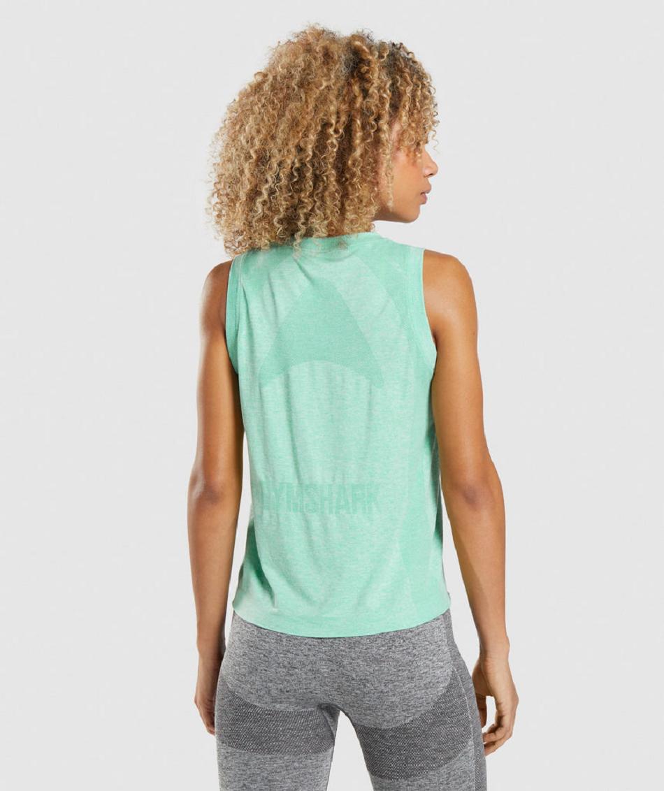 Camiseta Tirantes Gymshark Flex Loose Top Mujer Verde | CO 2361PJJ